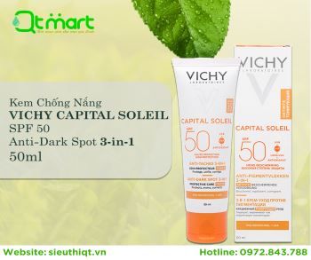 Kem Chống Nắng Vichy Capital Soleil SPF 50 Anti-Dark Spot 3-in-1 50ml